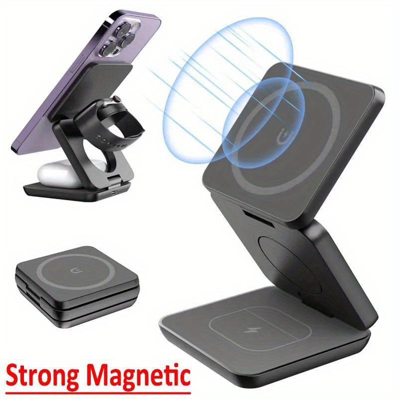 Wireless Charger 3 In 1 - Opvouwbare 3-in-1 snelle draadloze oplader Magnetisch
