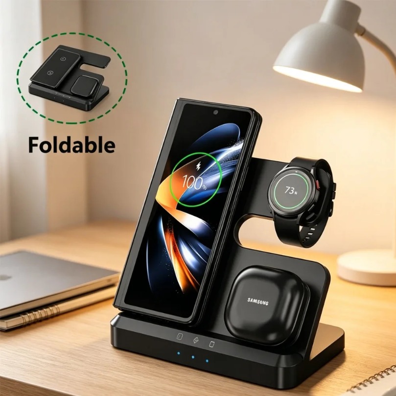Wireless Charger 3 In 1 - 3-in-1 Snelle Draadloze Oplader voor Samsung