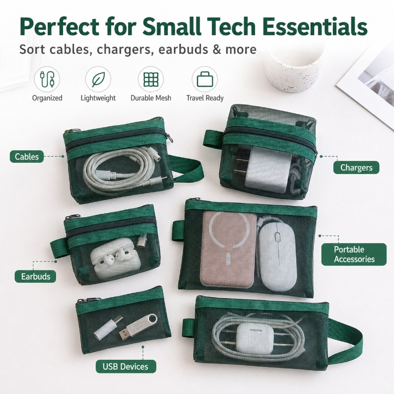 6-delige draagbare mesh tech-a - Tech Woven Accessories recensie en prijs