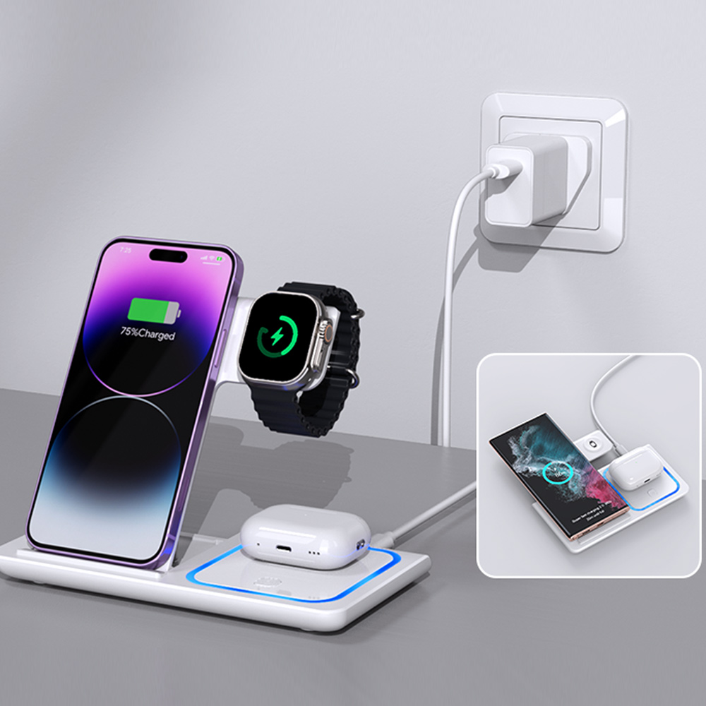 LED 3-in-1 draadloos oplaadsta - Wireless Charger 3 In 1 recensie en prijs