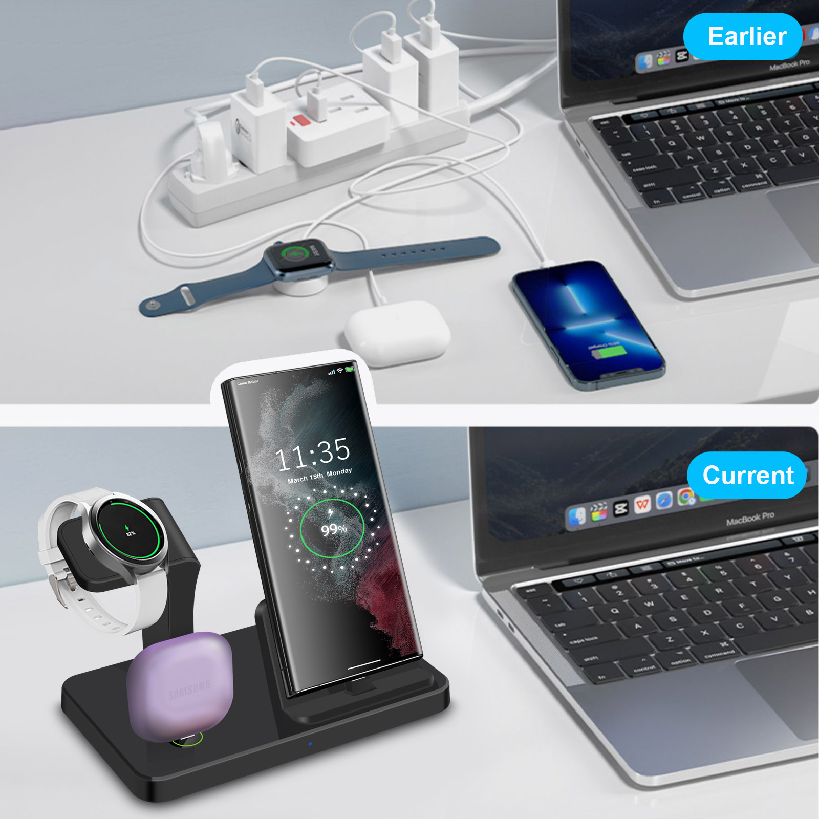 3-in-1 Type C-poort draadloze  - Wireless Charger 3 In 1 recensie en prijs