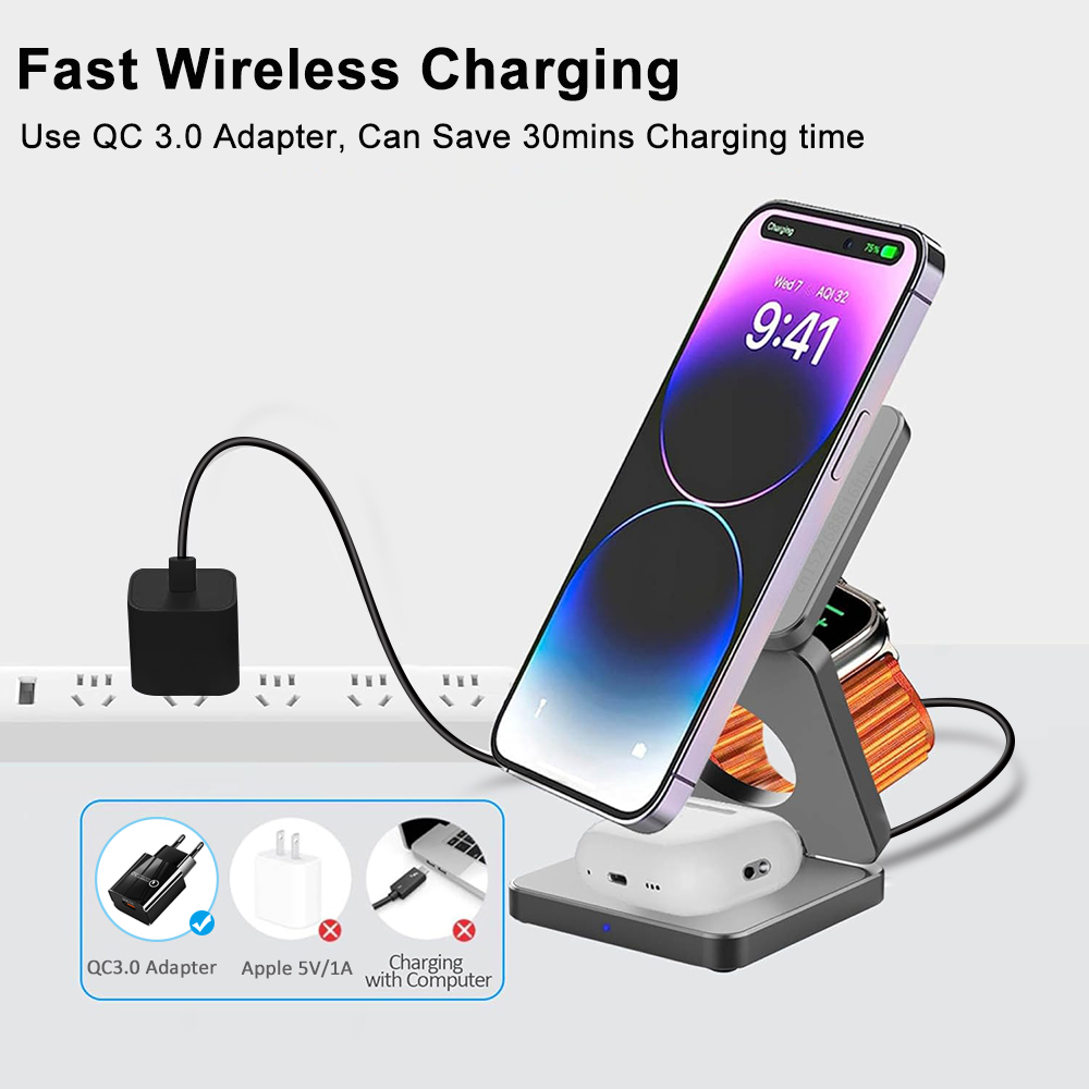 3-in-1 opvouwbare magnetische  - Wireless Charger 3 In 1 recensie en prijs