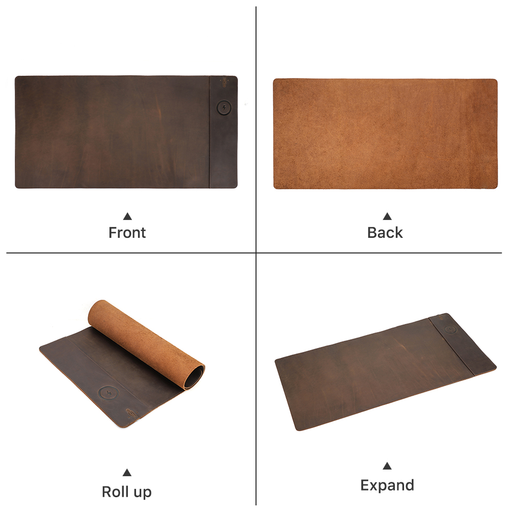 Echte lederen muismat met tele - Mouse Charging Pad recensie en prijs
