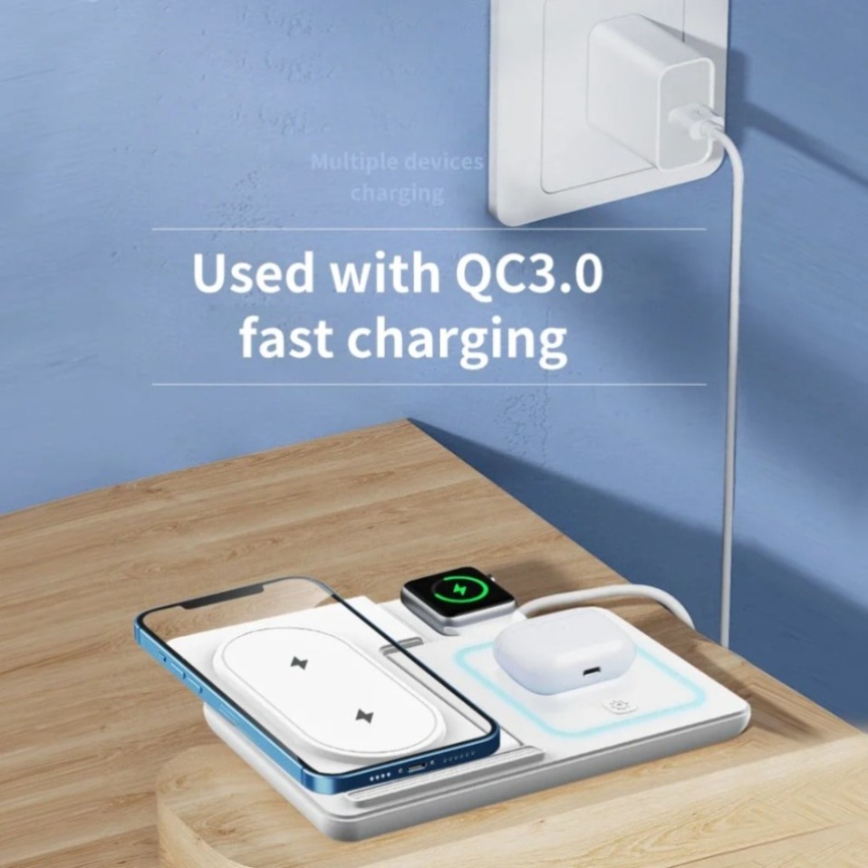 Nacht LED-lampje 3-in-1 draadl - Wireless Charger 3 In 1 recensie en prijs